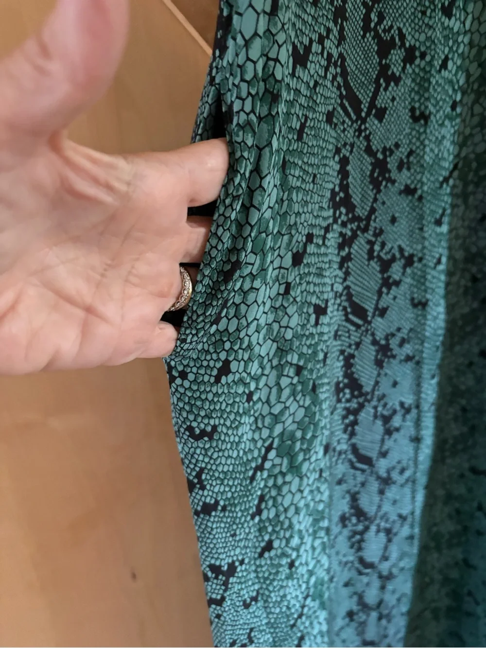 Nieves Lavi Teal and Black Snake-Print Maxi Dress - Picture 5 of 7